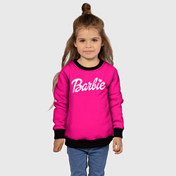 Свитшот детский Барби розовая, цвет: 3D-черный — фото 2