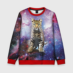 Свитшот детский Space leopard, цвет: 3D-красный
