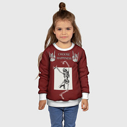 Свитшот детский Choose happiness, цвет: 3D-белый — фото 2