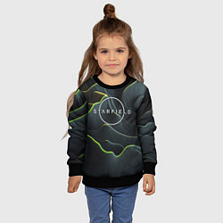 Свитшот детский Starfield logo green texture, цвет: 3D-черный — фото 2