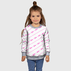Свитшот детский Барби паттерн - логотип и сердечки, цвет: 3D-меланж — фото 2