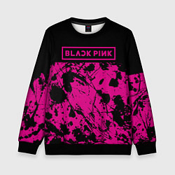 Детский свитшот Black pink - emblem - pattern - music
