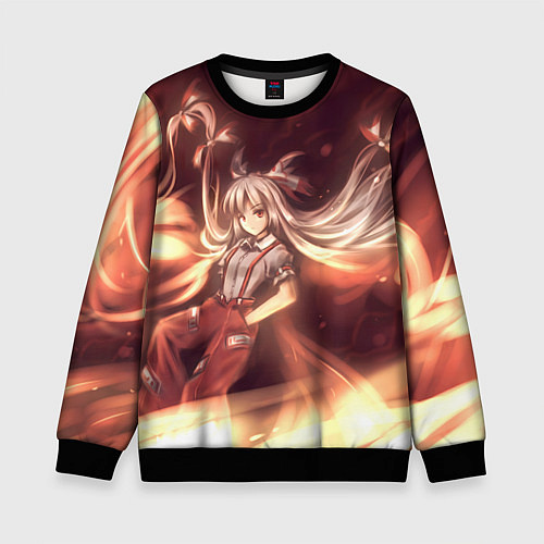 Детский свитшот Touhou Project Фудзивара но Моко / 3D-Черный – фото 1