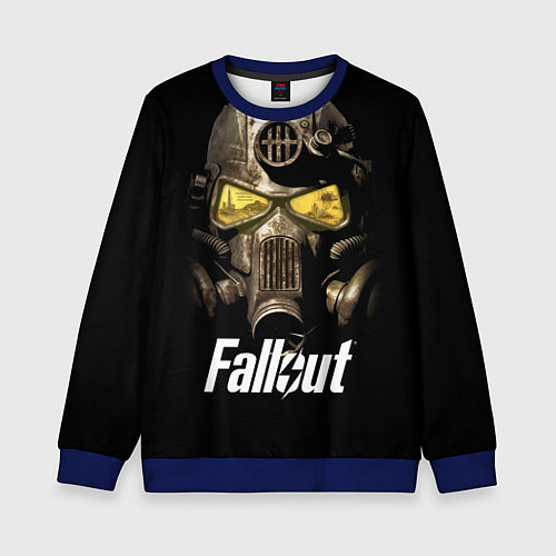 Детский свитшот Противогаз фалаут / 3D-Синий – фото 1