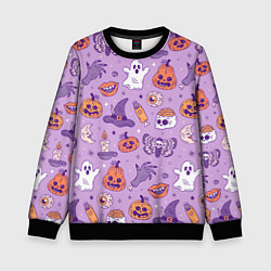 Свитшот детский Halloween pattern арт, цвет: 3D-черный