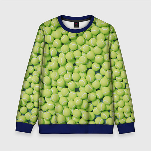 Детский свитшот Узор из теннисных мячей / 3D-Синий – фото 1