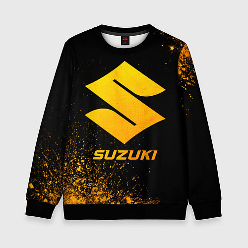 Детский свитшот Suzuki - gold gradient / 3D-Черный – фото 1