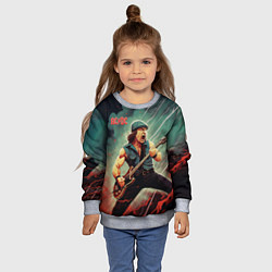 Свитшот детский AC DC rock, цвет: 3D-меланж — фото 2