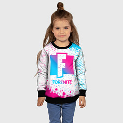 Свитшот детский Fortnite neon gradient style, цвет: 3D-черный — фото 2