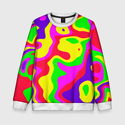 Свитшот детский Абстракция пять цветов, цвет: 3D-белый