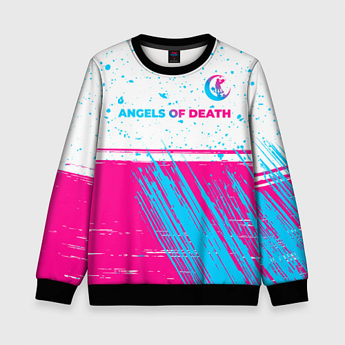 Детский свитшот Angels of Death neon gradient style: символ сверху / 3D-Черный – фото 1