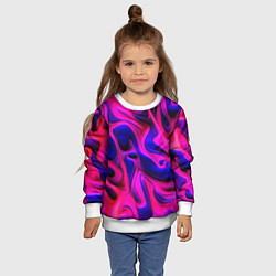 Свитшот детский Pink blue abstract, цвет: 3D-белый — фото 2