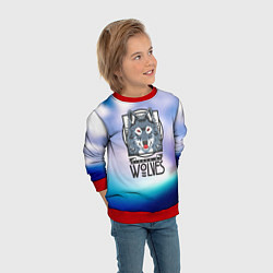 Свитшот детский Поцелуй волка, цвет: 3D-красный — фото 2