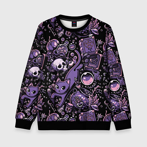 Детский свитшот Ведьминский паттерн / 3D-Черный – фото 1