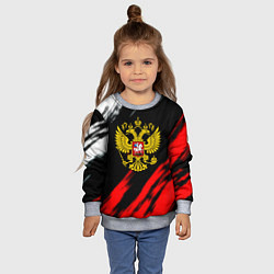 Свитшот детский Russia stripes, цвет: 3D-меланж — фото 2