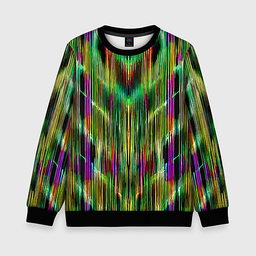 Детский свитшот Абстрактный паттерн из полос / 3D-Черный – фото 1