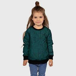 Свитшот детский Паутина тёмно-зелёный, цвет: 3D-черный — фото 2