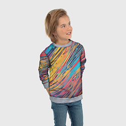 Свитшот детский Разноцветные брызги жёлтые и голубые, цвет: 3D-меланж — фото 2