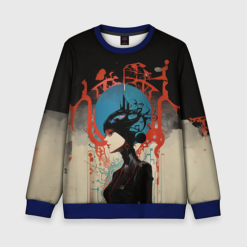 Детский свитшот Шпионка в пространственных измерениях / 3D-Синий – фото 1