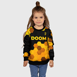 Свитшот детский Doom - gold gradient: символ сверху, цвет: 3D-черный — фото 2