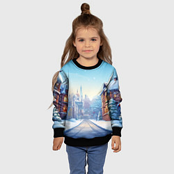 Свитшот детский Новогодний город, цвет: 3D-черный — фото 2