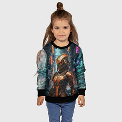 Свитшот детский Девушка ксеноморф-киборг, цвет: 3D-черный — фото 2