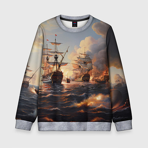 Детский свитшот Морское сражение / 3D-Меланж – фото 1