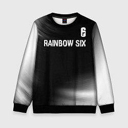 Свитшот детский Rainbow Six glitch на темном фоне: символ сверху, цвет: 3D-черный