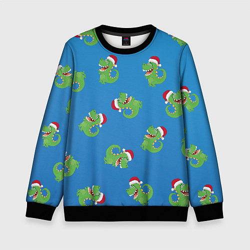 Детский свитшот Новогодний дракончик / 3D-Черный – фото 1