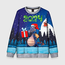 Свитшот детский Cиний дракон, цвет: 3D-меланж