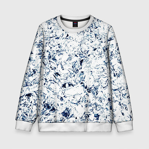 Детский свитшот Паттерн ледяные вершины гор / 3D-Белый – фото 1