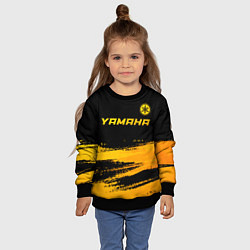 Свитшот детский Yamaha - gold gradient: символ сверху, цвет: 3D-черный — фото 2