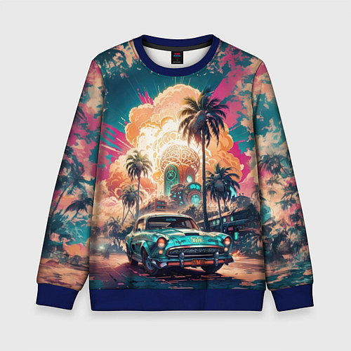 Детский свитшот Атомная поездка на машине / 3D-Синий – фото 1