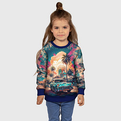 Свитшот детский Атомная поездка на машине, цвет: 3D-синий — фото 2