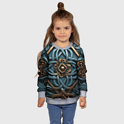 Свитшот детский Симметричный орнамент в кельтской стилистике, цвет: 3D-меланж — фото 2