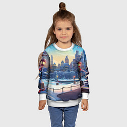 Свитшот детский Зимний большой город, цвет: 3D-белый — фото 2