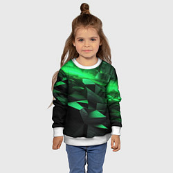 Свитшот детский Зеленые квадратные плиты, цвет: 3D-белый — фото 2