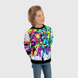 Свитшот детский Смелые мазки краски, цвет: 3D-черный — фото 2
