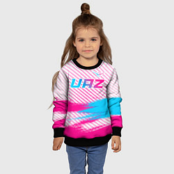 Свитшот детский UAZ neon gradient style посередине, цвет: 3D-черный — фото 2