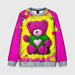 Детский свитшот Розовый мишка в вязаном свитере