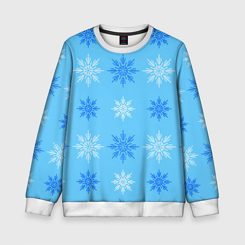 Детский свитшот Геометрия снежинок / 3D-Белый – фото 1