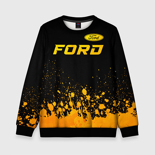 Детский свитшот Ford - gold gradient посередине / 3D-Черный – фото 1