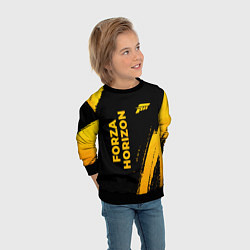 Свитшот детский Forza Horizon - gold gradient вертикально, цвет: 3D-черный — фото 2