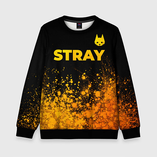 Детский свитшот Stray - gold gradient посередине / 3D-Черный – фото 1