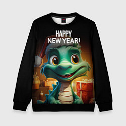 Детский свитшот Happy new year green drogon