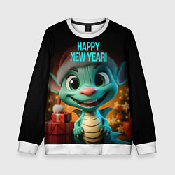 Детский свитшот Happy new year green dragon