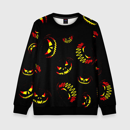Детский свитшот Злобные тыквы / 3D-Черный – фото 1