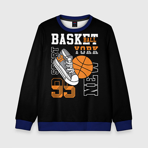Детский свитшот Basketball New York / 3D-Синий – фото 1