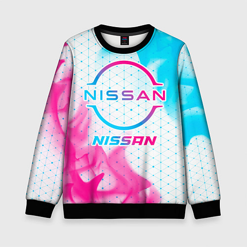 Детский свитшот Nissan neon gradient style / 3D-Черный – фото 1