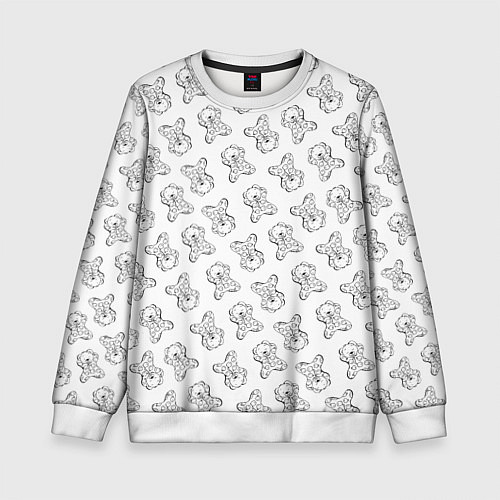 Детский свитшот Сончас у мишек - принт раскраска / 3D-Белый – фото 1